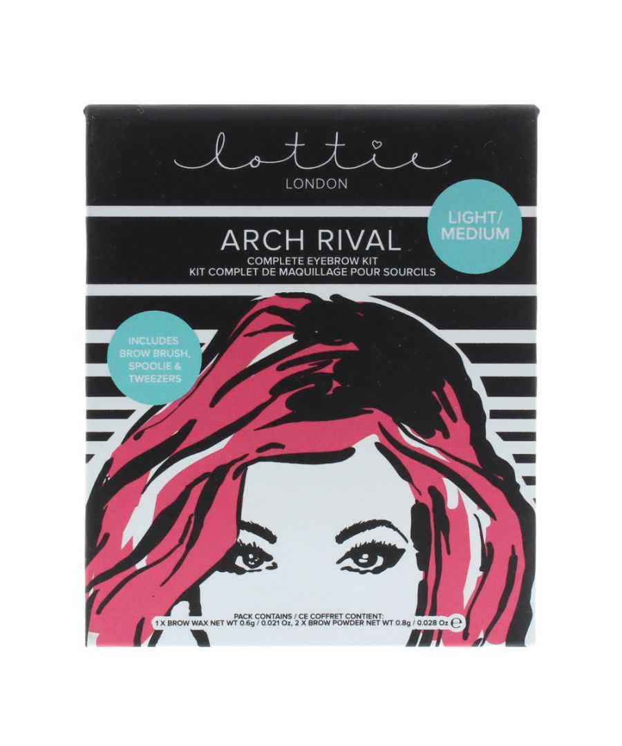 This Complete Eyebrow Kit by Lottie London has all your brow dilemmas covered. With two natural shades of powder wax to keep stray hairs in check cute mini tweezers and a double ended brushspoolie this kit will ensure you have everything you need for the ultimate brow makeover. Includes Eyebrow Wax 0.6g 2 x Brow Powder 0.8g Eyebrow Brush Spoolie Tweezers.