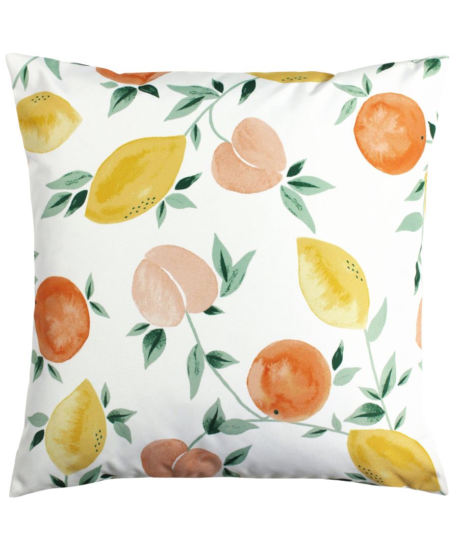 Add a pop of colour to you garden this summer. Featuring a bold watercolour print of seasonal fruits, this cushion is the perfect accompaniment for that outdoor experience.