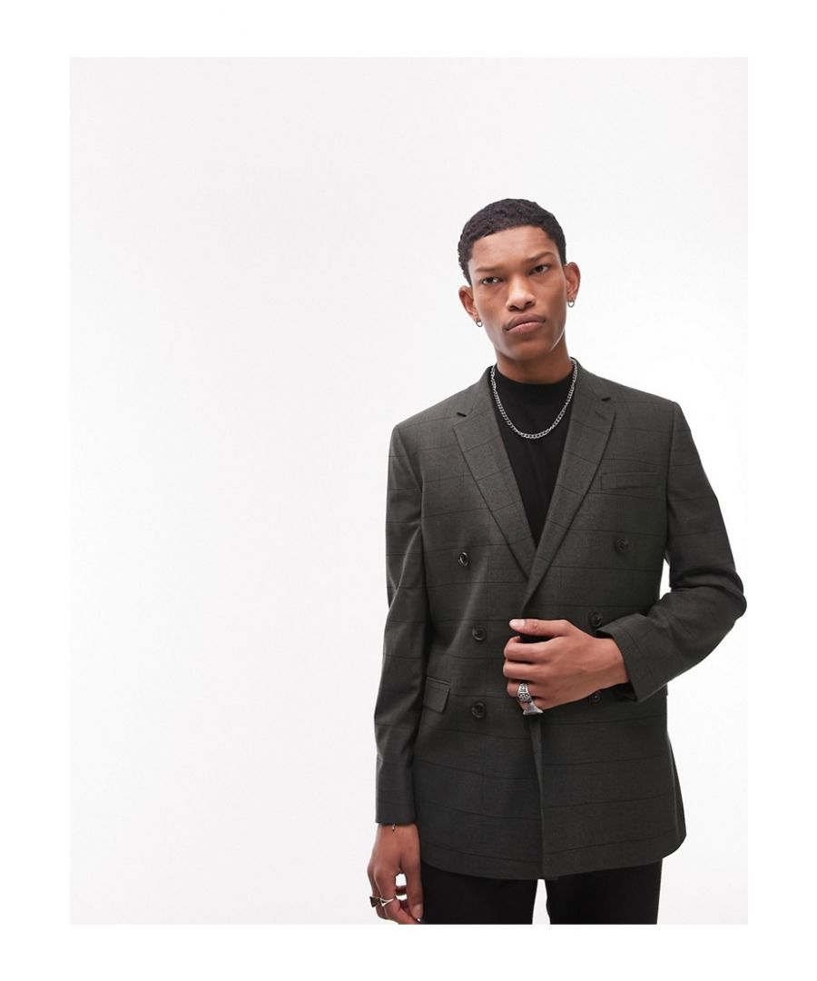 Suits by Topman Welcome to the next phase of Topshop Notch lapels Padded shoulders Double-breasted style Two-button fastening Skinny fit Sold by Asos