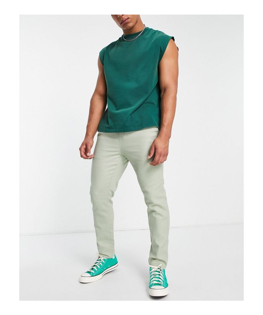 Trousers by ASOS DESIGN Looks for your lower half Drawstring waist Side pockets Back pockets Slim, tapered fit  Sold By: Asos