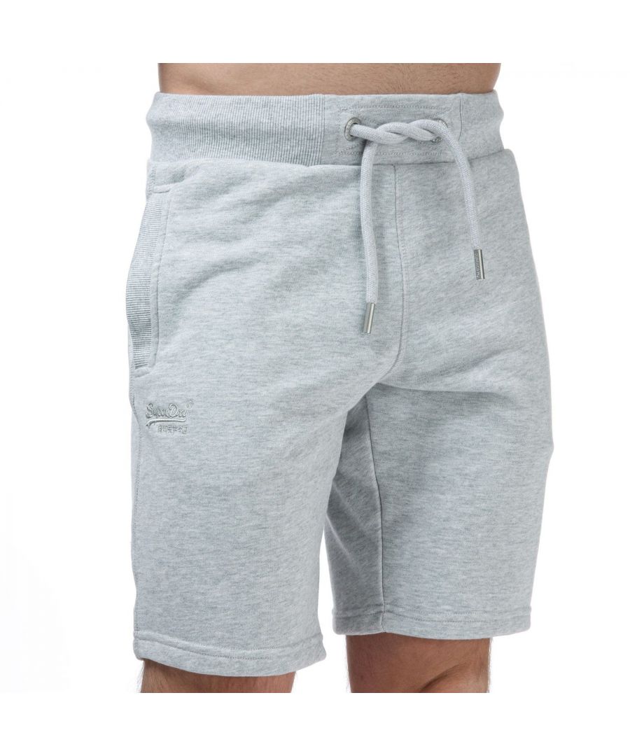 Superdry Mens Organic Cotton Vintage Logo Jersey Shorts - Grey - Size 2XL