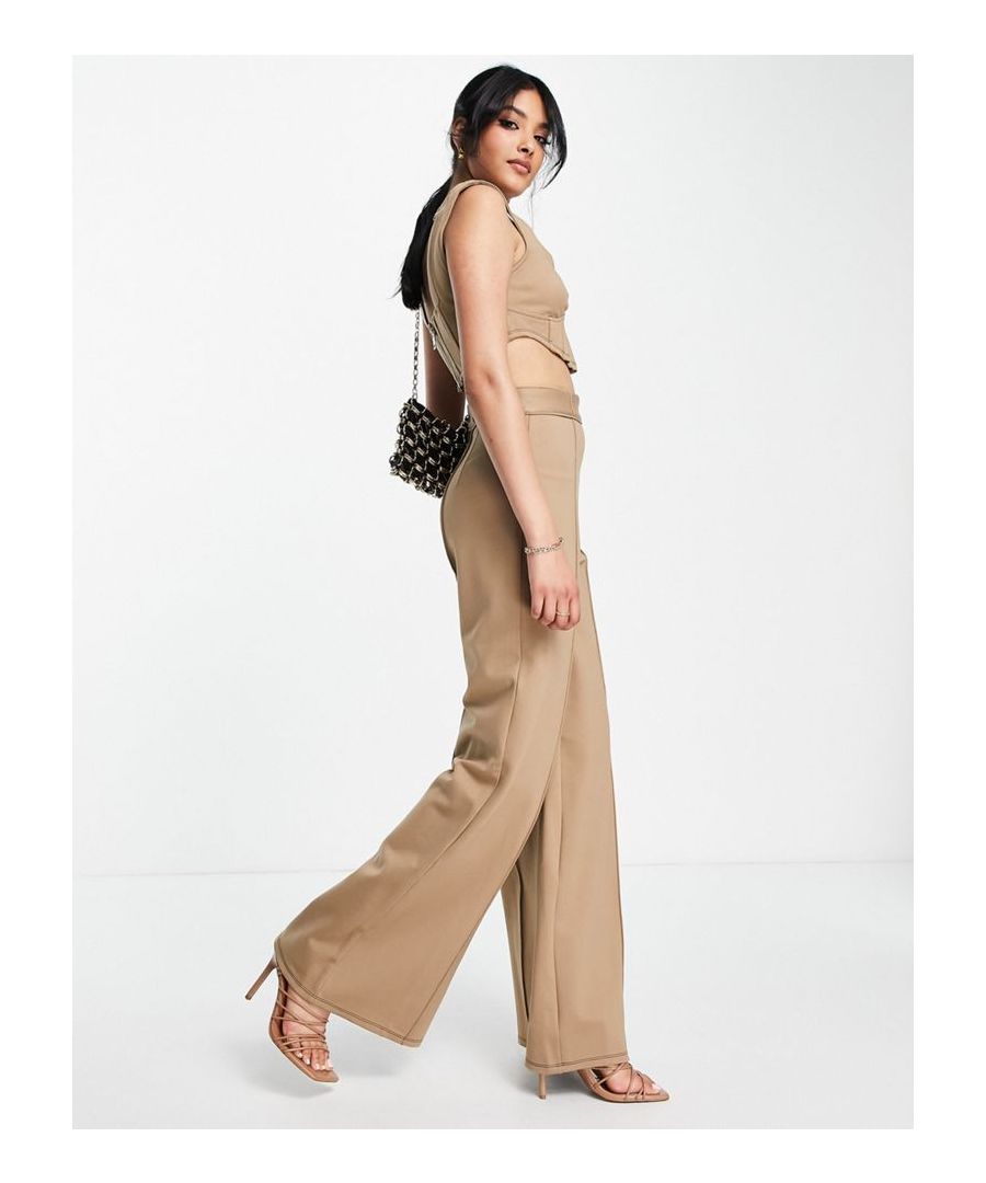 Trousers by ASOS DESIGN Part of a co-ord set Top sold separately High rise Pleat details Wide leg Sold By: Asos