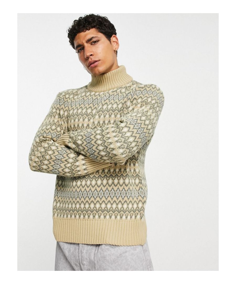 Jumper by Topman Knitwear game: strong Fair Isle design Turtle neck Long sleeves Ribbed trims Regular fit Sold by Asos