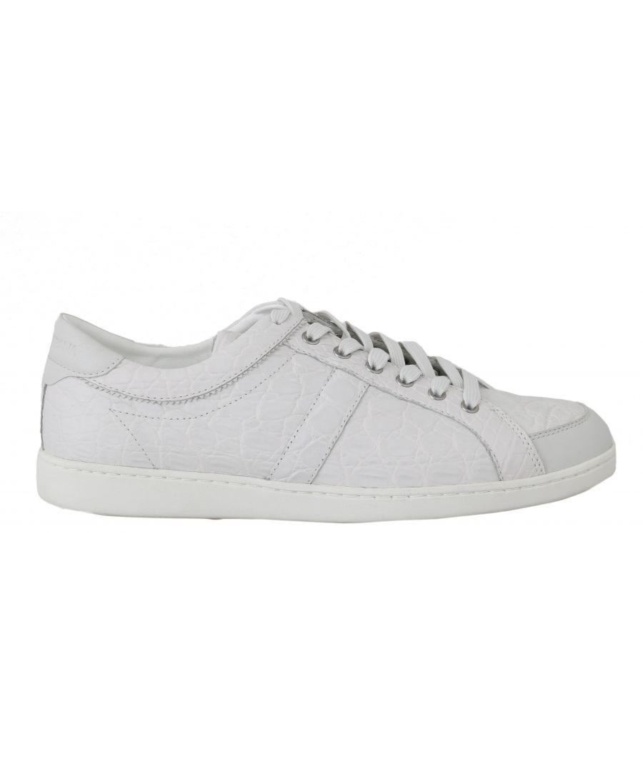Dolce & ; Gabbana Gorgeous brand new with tags, 100% Authentic Dolce & ; Gabbana white caiman crocodile sneakers shoes Model : Fashion casual sneakers Color : White Material : 91% Caiman Crocodile, 9% Leather Sole : Rubber Logo details Made in Italy Very exclusive rare and high craftsmanship