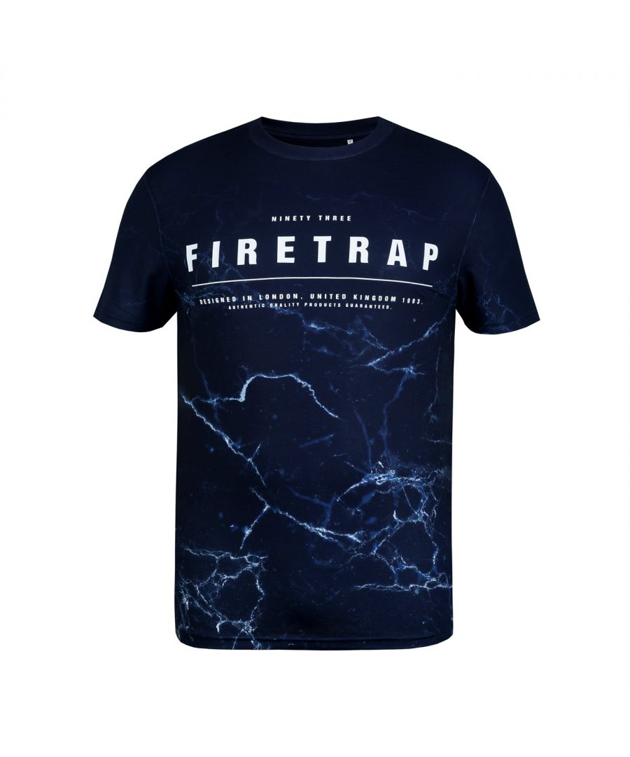 Firetrap Sub T Shirt Mens - Keep things casual with the Sub T Shirt from Firetrap. Crafted with short sleeves and a crew neck, this lightweight piece is perfect for everyday wear. The look is then completed with an all over printed design and the trademarked Firetrap branding to the chest for a bold urban designer appeal. Not to be missed out on. > Associated Activity: Lifestyle > Length: Regular > Fit Type: Regular Fit > Sleeve Length: Short Sleeve > Collar Style: Crew Neck > Fabric: Polyester > Pattern: All Over Print > Fastenings: Pull Over > Care Instructions: Machine Washable, Follow Care Instructions > Style: T-Shirts