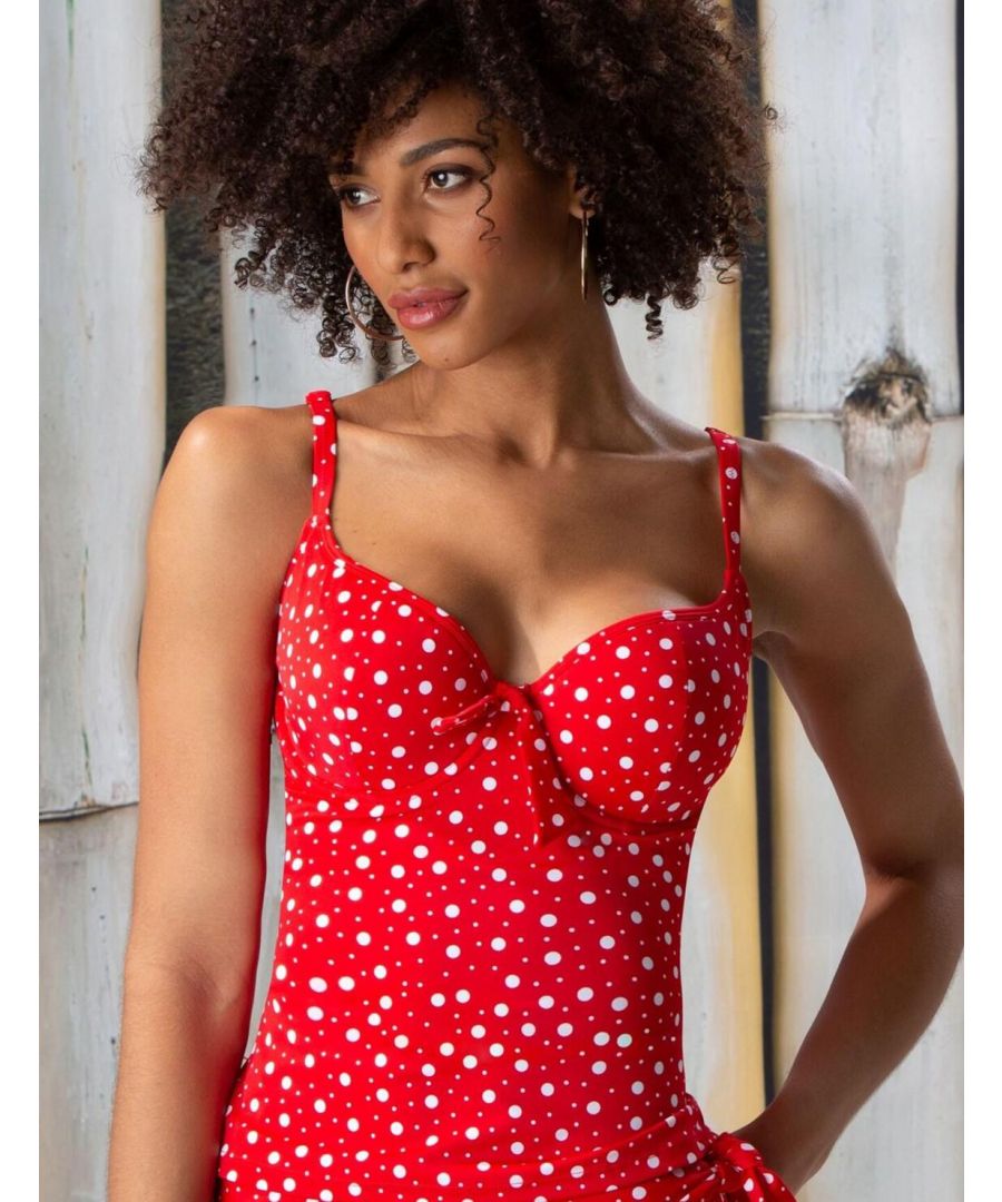 Pour Moi Womens Mini Maxi Tankini Top - Red - Size 32E