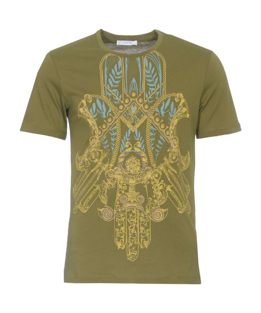 Versace Collection Mens Girocollo Stretch Tshirt in Green