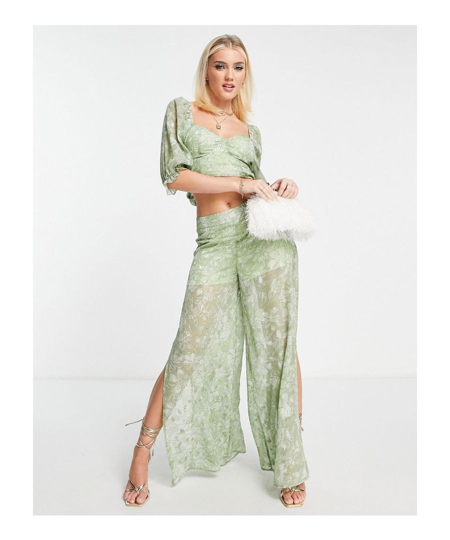 Trousers by Miss Selfridge Waist-down dressing High rise Split sides Wide leg  Sold By: Asos