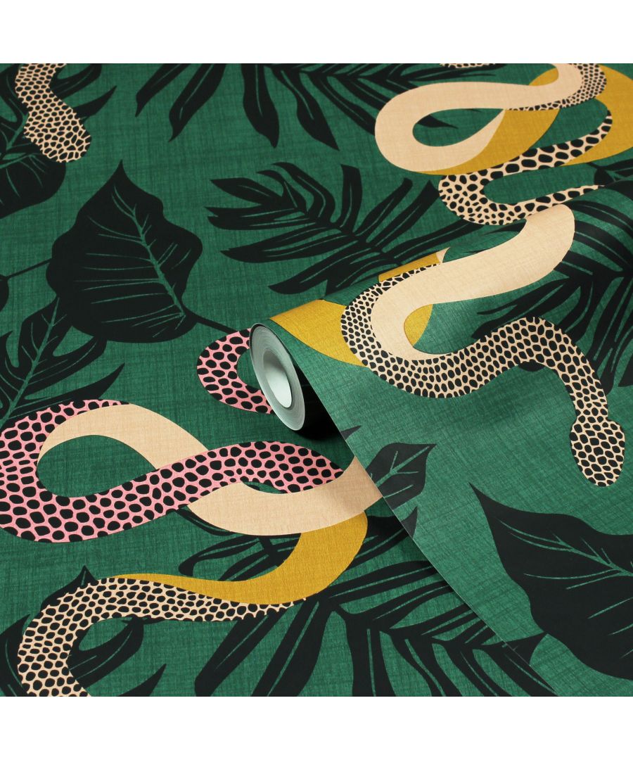 Image for Serpentine Tropical Printed Wallpaper