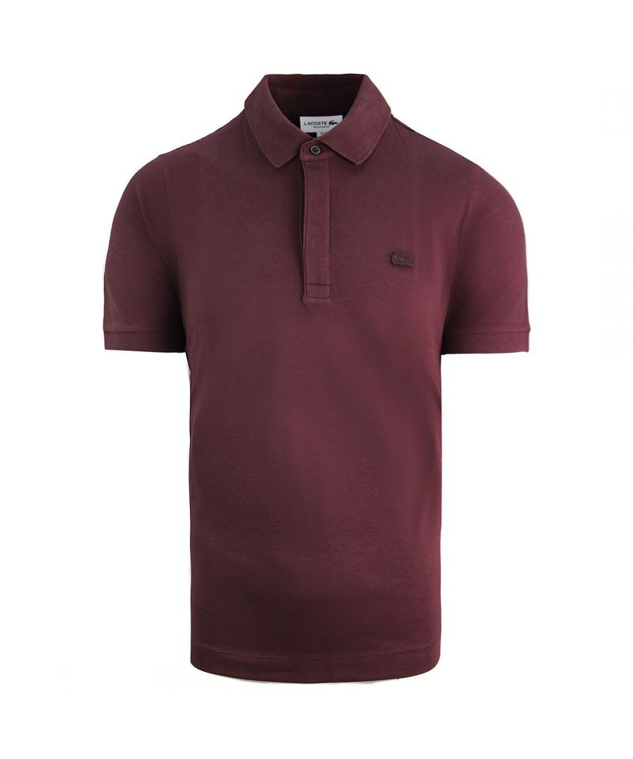 Lacoste Regular Fit Mens Burgundy Polo Shirt Cotton - Size Medium
