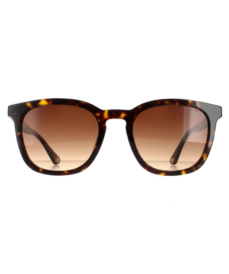 Police Square Mens Shiny Dark Havana Brown Gradient SPLB42 Origins 36 - One Size
