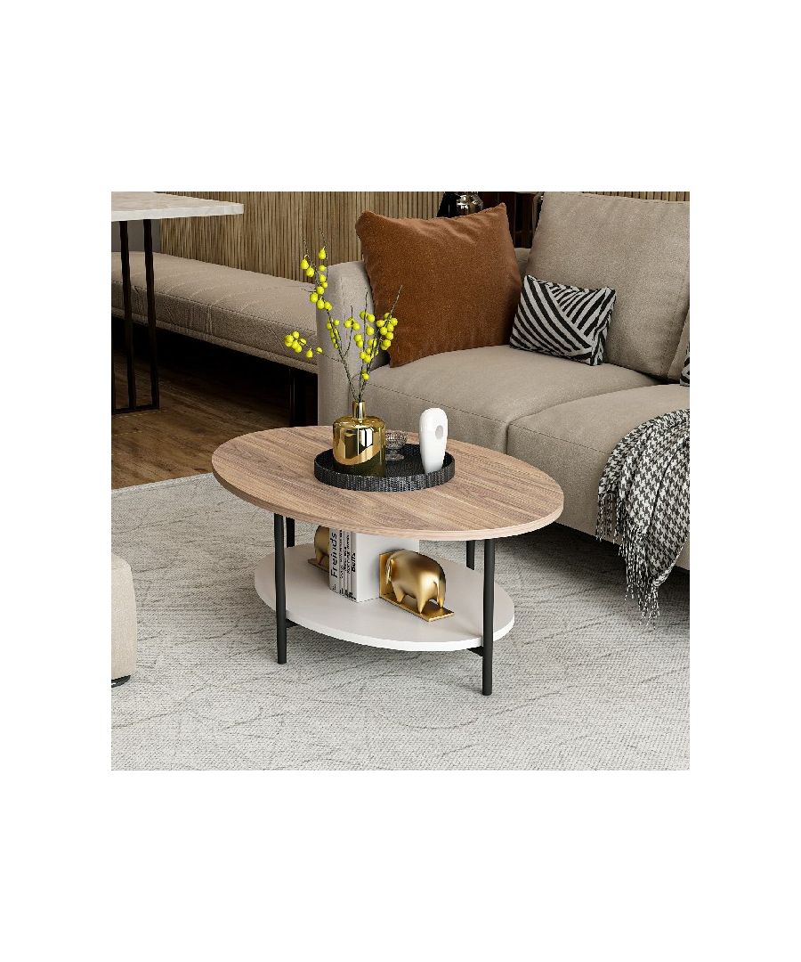 This stylish and functional coffee table is the perfect solution for furnishing the living area and keeping magazines and small items tidy. Easy-to-clean, easy-to-assemble kit included. Color: Wallnut, White, Black | Product Dimensions: W90xD65xH35 cm | Material: Melamine Chipboard | Product Weight: 10,5 Kg | Supported Weight: 20 Kg | Packaging Weight: W100xD68xH7,5 cm Kg | Number of Boxes: 1 | Packaging Dimensions: W100xD68xH7,5 cm.