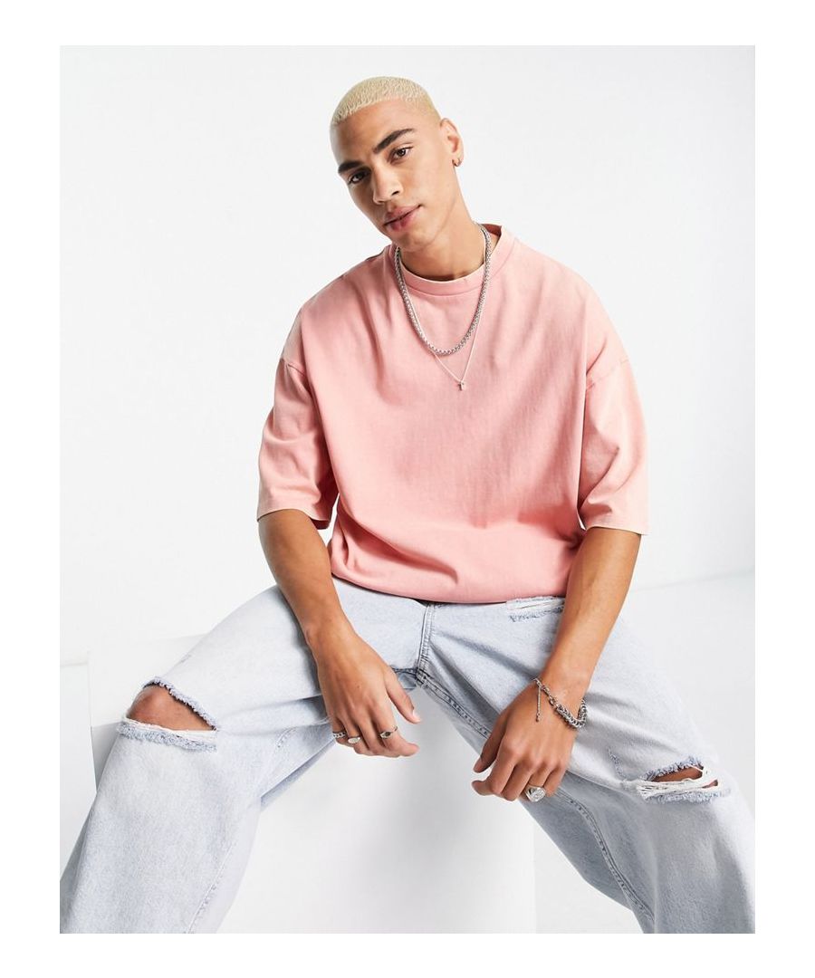 T-shirts by ASOS DESIGN Act casual Plain design Crew neck Drop shoulders Oversized fit Sold by Asos
