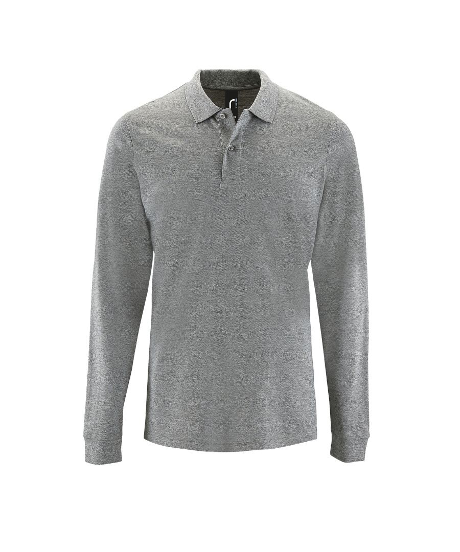 Ribbed collar and cuffs. Taped neck. Two button placket. Twin needle hem.  100% combed cotton. Ash: 98% cotton/2% viscose. Grey marl: 85% cotton/15% viscose. Charcoal marl: 60% cotton/40% polyester. Chest (to fit): S - 36/38, M - 38/40, L - 41/42, XL - 43/44, XXL - 45/47, 3XL - 47/49, 4XL - 50/52.