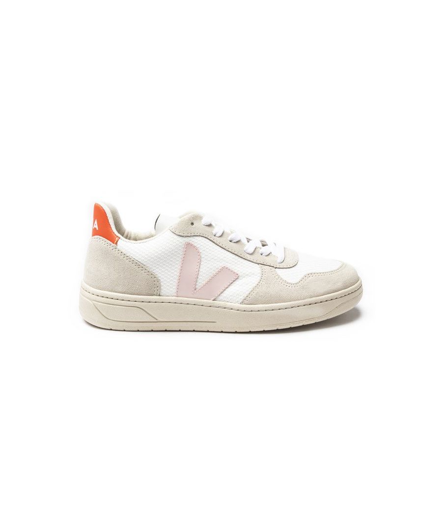 An Iconic Trainer In A Brand New Colourway, The V10 Leather Women's Trainer From Cult Brand Veja Is Sure To Liven Up Your Look This Season. The Classic Silhouette Is Crafted Using Ecological And Sustainable Methods In Brazil And Complemented With Brightly Coloured Detailing.