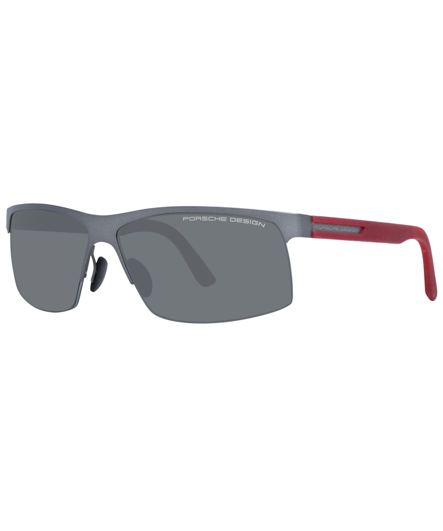 porsche design mens sunglasses p8561 a v599 gunmetal red grey blue - metallic stainless steel - one size