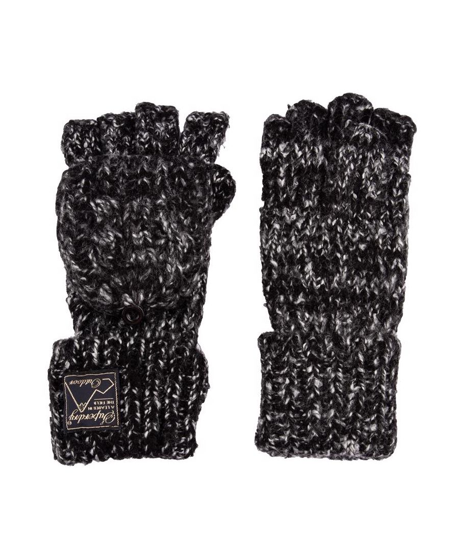 Keep The Cold Off Your Hands Whilst Looking Stylish And On-trend, With These Warm Superdry Tweed Cable Gloves With Fingerless And Mitten Option. Featuring A One Size Fits All Knit Design With A Signature Branding And A Turn Up Cuffs. Ideal For Those Long Walks Through Town And Countryside.