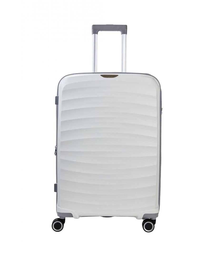  Unisex Hard Shell White Suitcase Cabin Luggage - Size Medium