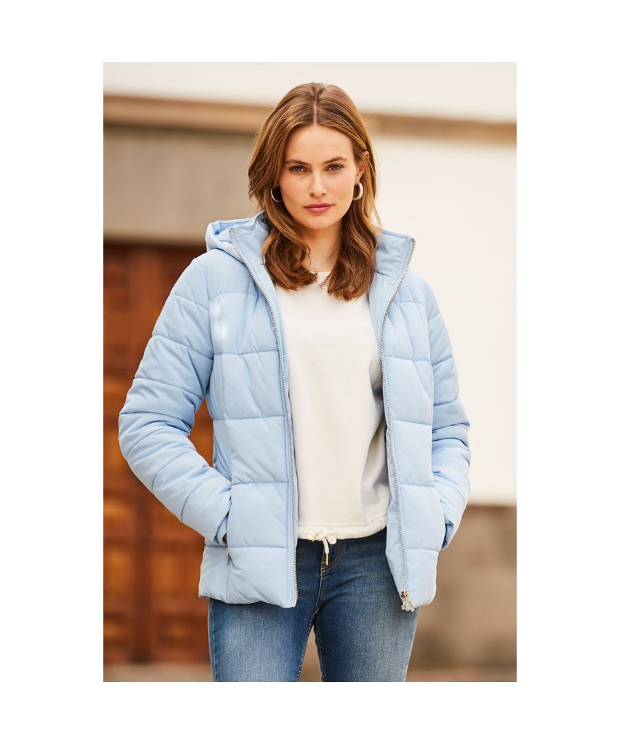 REASONS TO BUY: \n\nWinter-proof your look\nCosy padded design\nHigh collar and hood to keep out the chill\nZip fastening and pockets\nLayer over loungewear\nAdd jeans and boots for winter walks