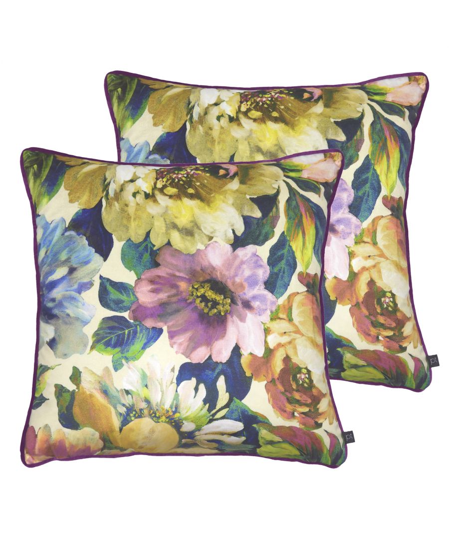 Secret Oasis adventure unfolds through dramatic tropical vistas which make the cushion a talking point, combining bold colours and patterns to a spectacular effect.  With a piped edge, this cushion adds a splash of colour to your room.
