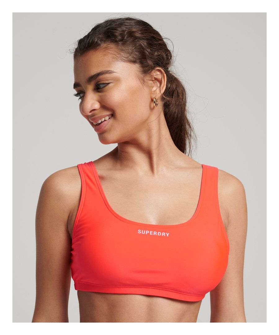 Superdry Womens Essential Bikini Top - Coral Recycled Polyester - Size 14 UK