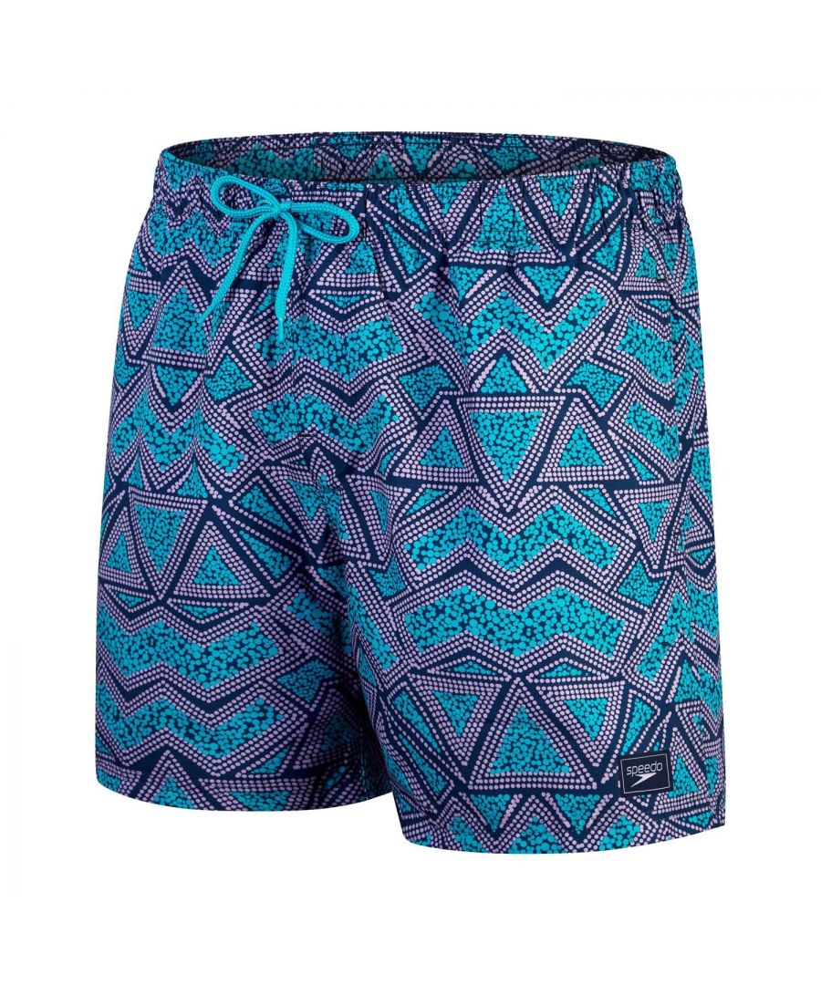 Speedo Mens Printed Leisure 16 inch Swim Shorts in aqua - Blue - Size 38 inch