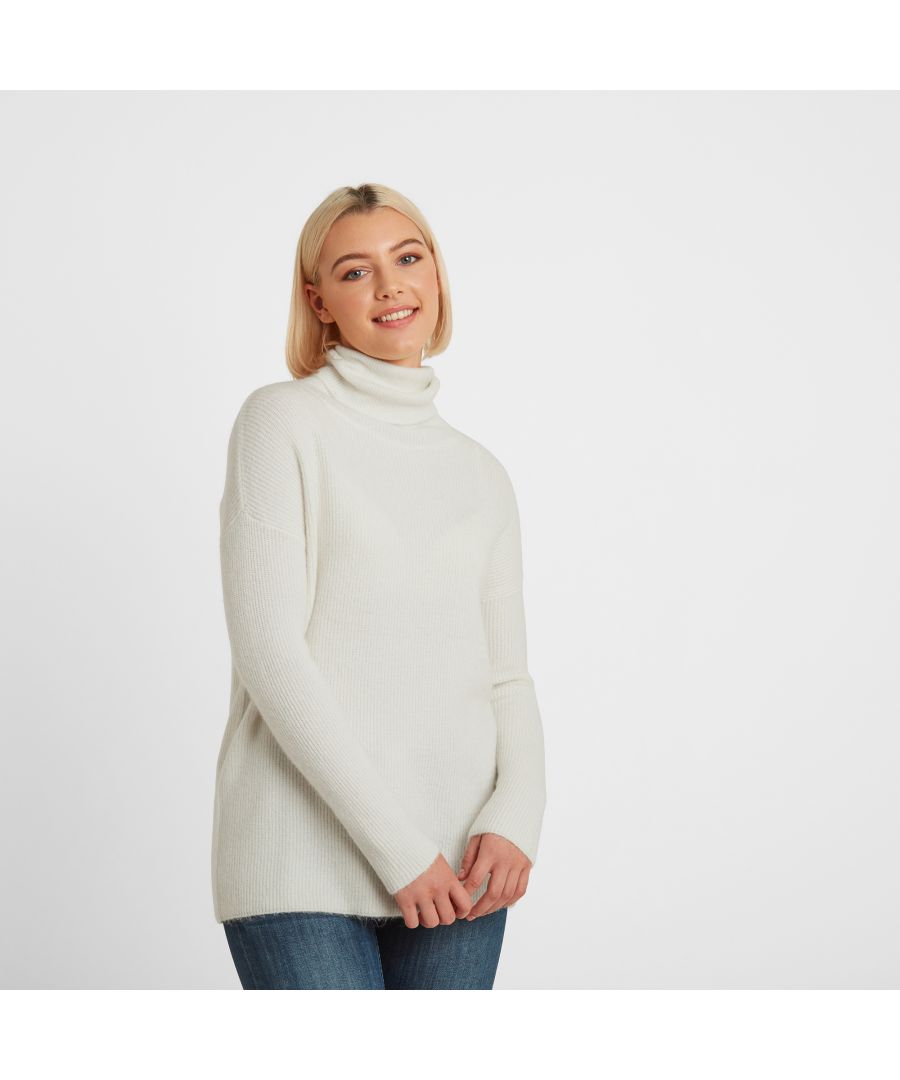 Image for Mina Womens Chunky Rollneck Jumper Ice White