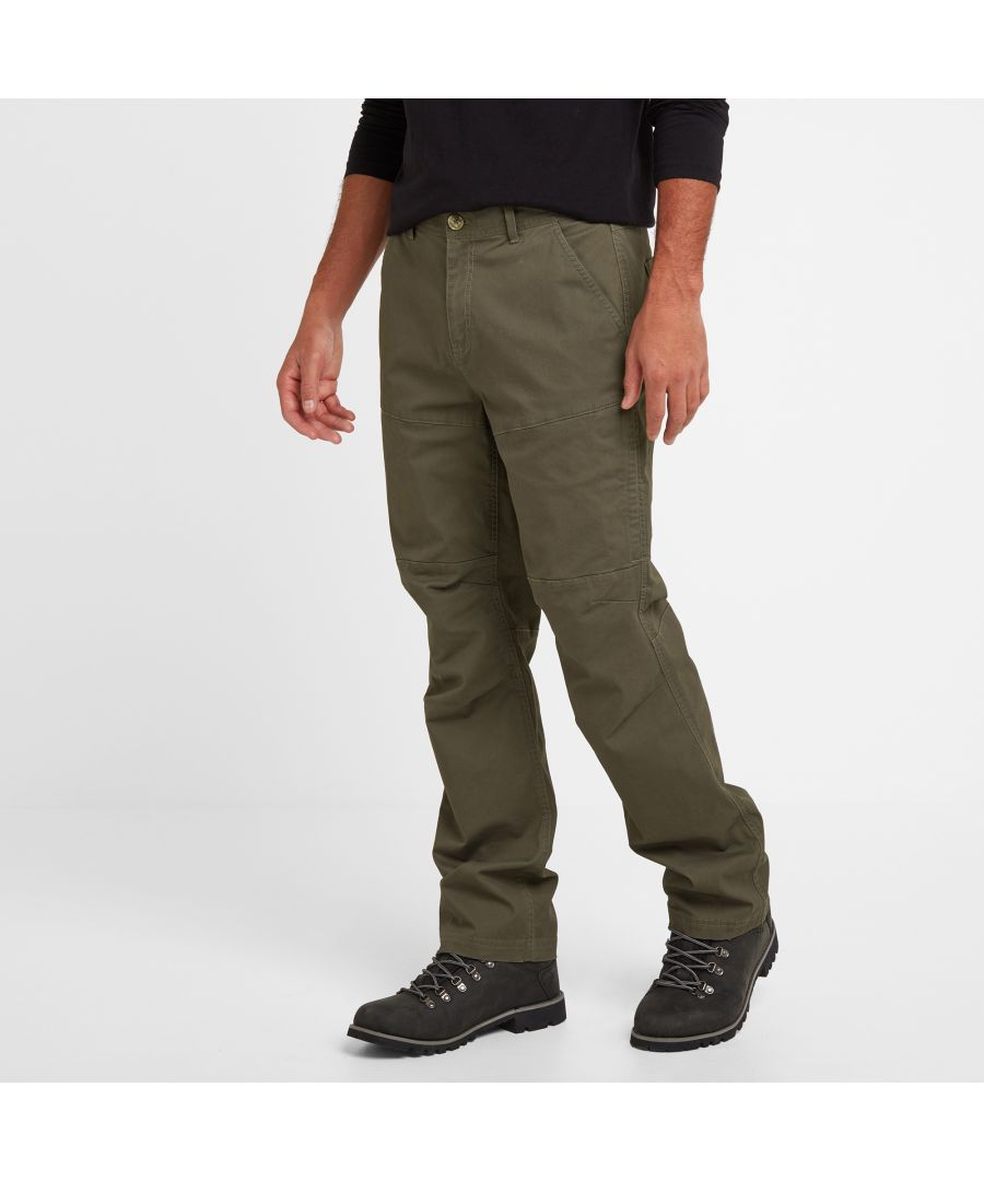 All the comfort of well designed walking trousers, with the looks of casual cotton trousers. Designed with long walks over the Yorkshire moors in mind, they'll also let you go straight from your hike into the pub for a pint and feel perfectly at home. The cut is shaped for ease of walking with a hem that can be worn down or rolled up. Lots of useful pockets means you have a place for your keys, phone map and wallet so you can travel light. As part of our commitment to the environment, the cotton is sustainably grown,  and our ethos of Truth Over Glory is evident in the TOG24 branding on the buttons and small woven label on the back.
