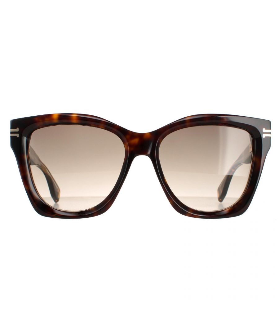 Marc Jacobs Square Womens Havana Crystal Brown Gradient  MJ 1000/S  Sunglasses are a classy square style crafted from premium and lightweight acetate. The Marc Jacobs logo features on the top side of the front frame for brand recognition.