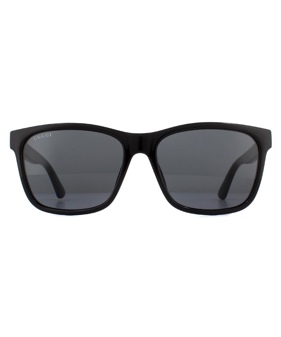 Image for Gucci Rectangle Mens Black Grey Sunglasses