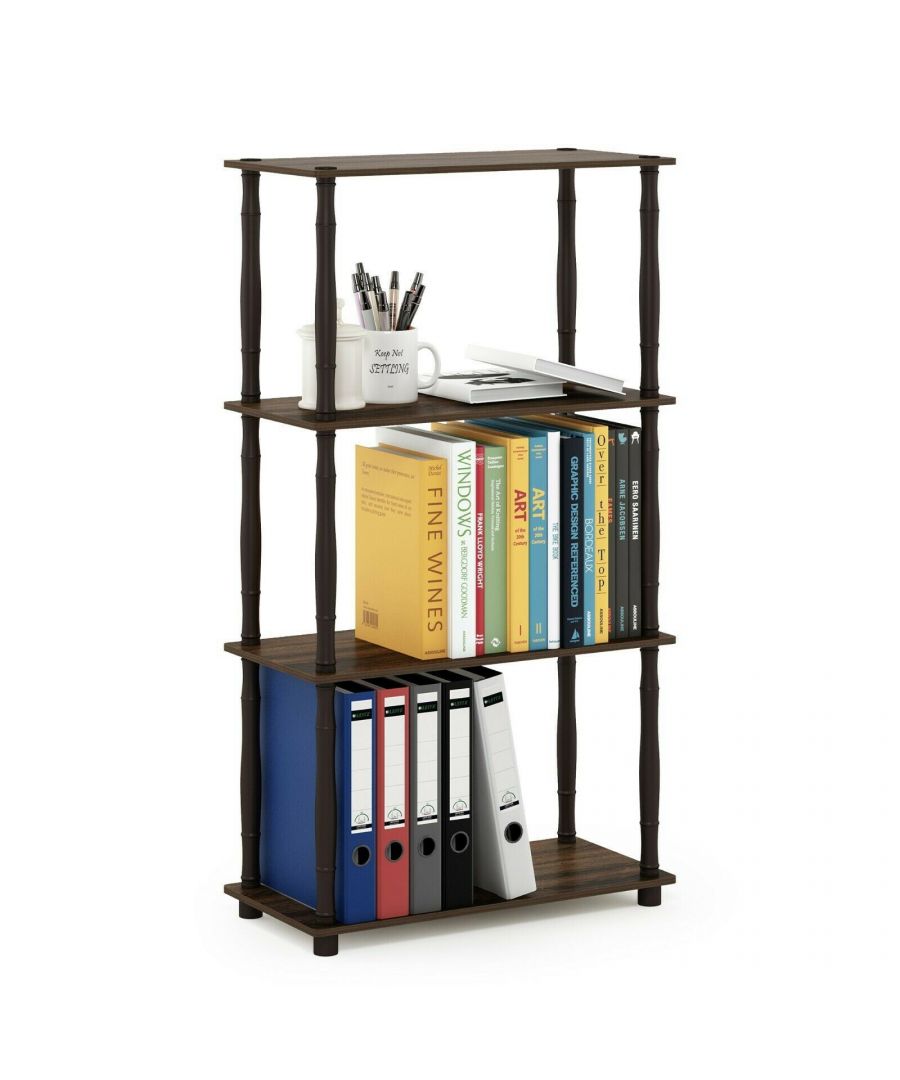 - Furinno Turn-N-Tube Series storage shelves comes in 2-3-4-5-Tiers and variety of width and depth.\n- This series is designed to meet the demand of fits in space, fits on budget and yet durable and efficient furniture. \n- It is proven to be the most popular RTA furniture due to its functionality, price, and the no hassle assembly.\n- The DIY project in assembling these products can be fun for kids and parents.\n- Care instructions Wipe clean with clean damped cloth. Avoid using harsh chemicals. Pictures are for illustration purpose. All decor items are not included in this offer.