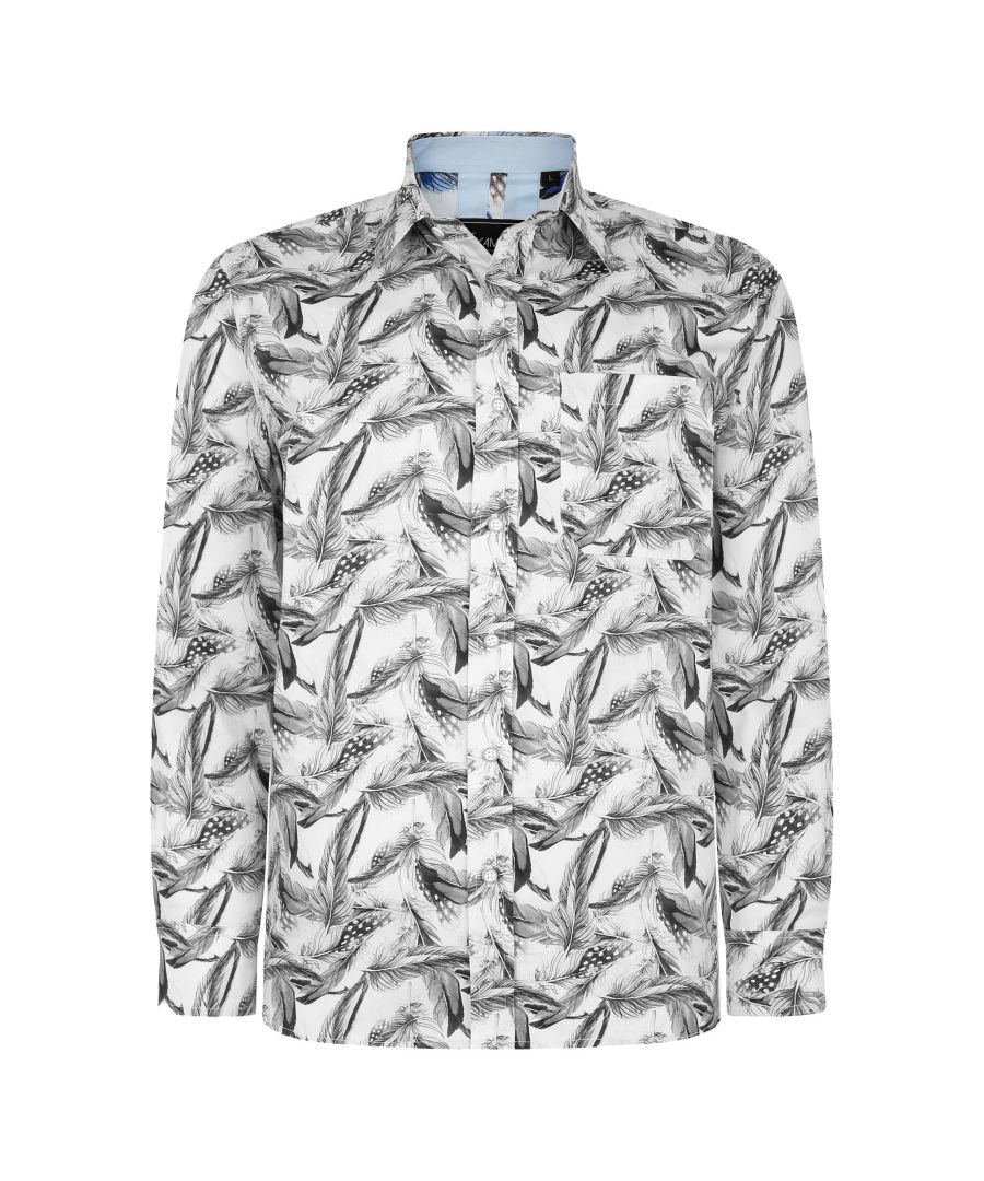 Kam Menswear Kam Mens Printed Big & Tall Cotton Check Shirt - Black/White - Size 3XL