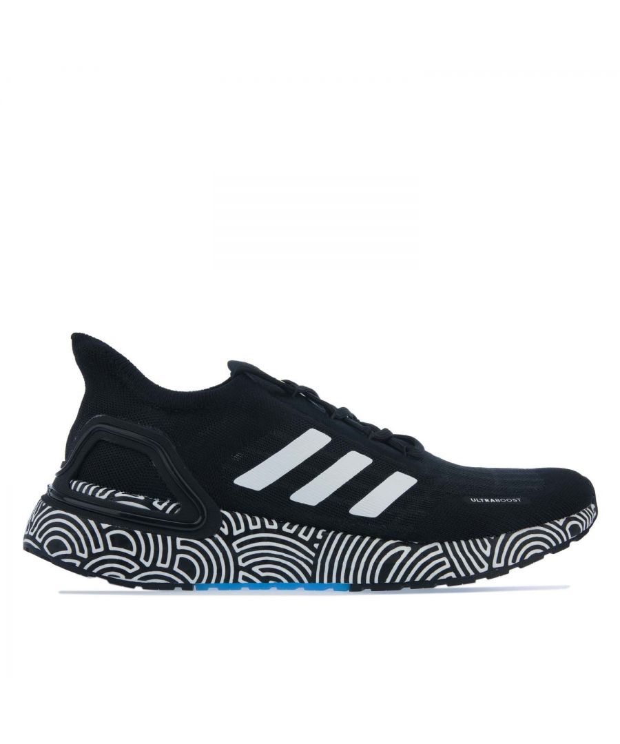 Mens adidas Ultraboost SUMMER.RDY Tokyo Running Shoes in black.- adidas Primeknit textile upper.- Lace closure.- Breathable SUMMER.RDY.- Responsive Boost midsole.- Designed in collaboration with Tokyo artist Hiroko Takahashi and her label  HIROCOLEDGE.- Rubber outsole.- Textile and synthetic upper  Synthetic lining  Synthetic sole.- Ref.: FX0030