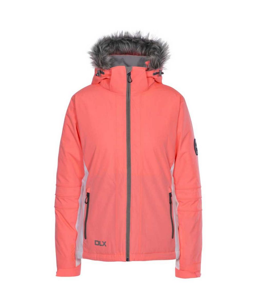 Shell: 100% Polyester, PU membrane, Lining: 100% Polyamide/100% Polyester, Filling: 100% Polyester. Detachable faux fur trim. Adjustable zip off hood. 2 welded water repellent zipped pockets. Chest size: xs (32in), s (34in), m (36in), l (38in), xl (40in), xxl (42in).