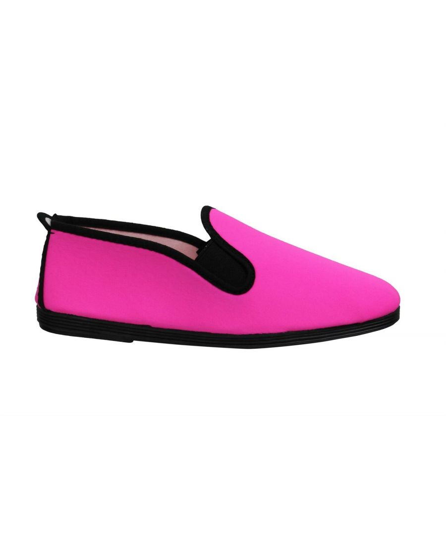 Flossy Style Novelda Womens Espadrille Slip On Plimsolls Shoes 55 259 Neon Pink