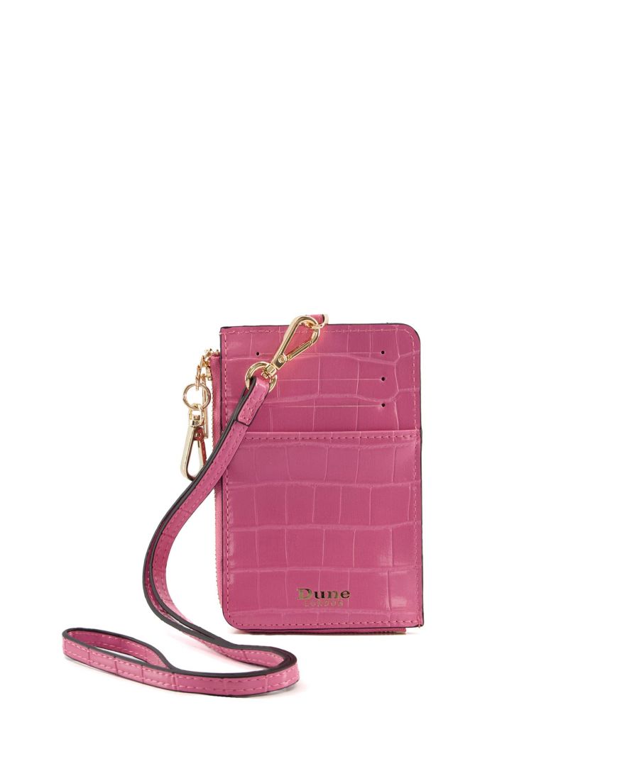 Stanton combines style with practicality, allowing you to carry your cards and change hands-free. This slimline piece has a chic croc-effect and a long strap to be worn around your neck