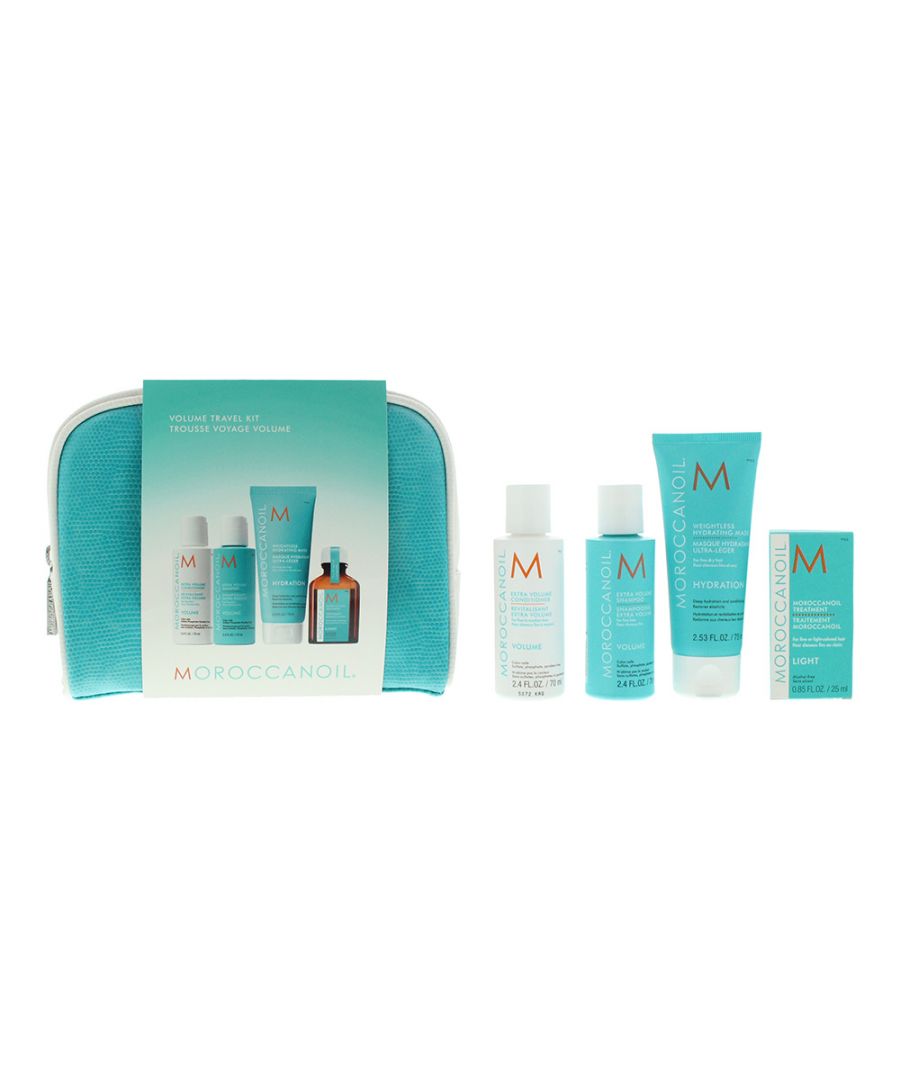 This four-piece body-boosting collection works to cleanse, nourish and energise your hair from root to tip. The collection includes Moroccanoil Treatment Light 25ml, Extra Volume Shampoo 70ml, Extra Volume Conditioner 70ml, Light Hydrating Mask 75ml and a convenient cosmetic bag.