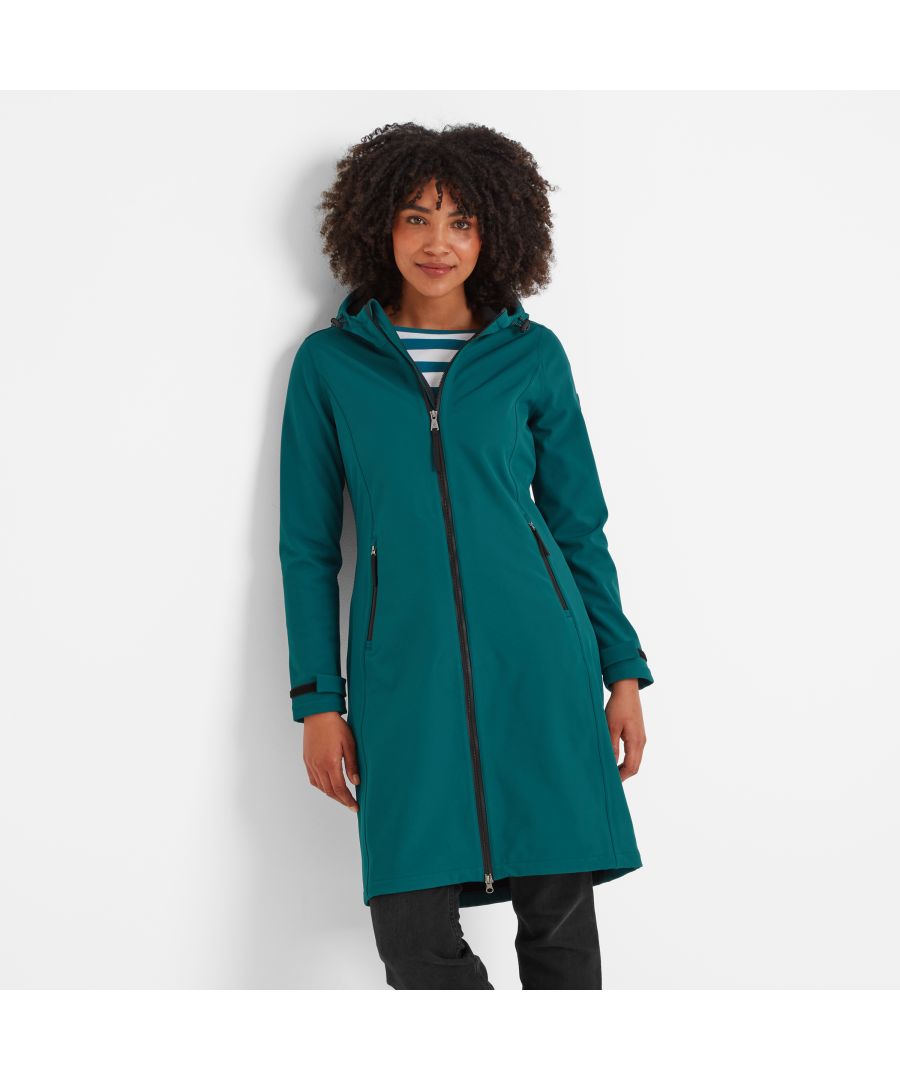 TOG24 Enya Womens Softshell Long Jacket Deep Teal - Size 18 UK