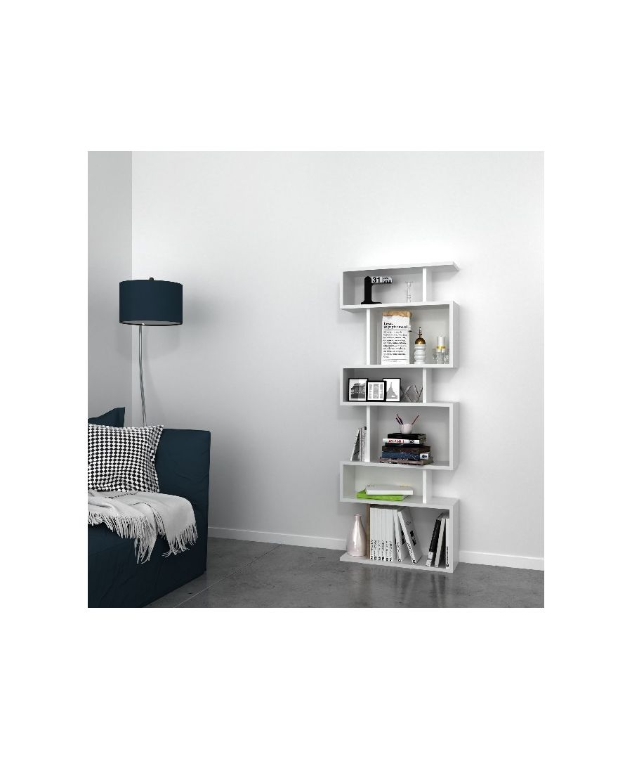 This modern and functional bookcase is the perfect solution for storing your books and furnishing your home in style. Thanks to its design it is ideal for the living area, the sleeping area of the house and the office. Easy-to-clean and easy-to-assemble assembly kit included. Color: White | Product Dimensions: W60xD20xH156,6 cm | Material: Melamine Chipboard, PVC | Product Weight: 17 Kg | Supported Weight: Each Shelf 5Kg | Packaging Weight: W68xD26xH25 cm Kg | Number of Boxes: 1 | Packaging Dimensions: W68xD26xH25 cm.