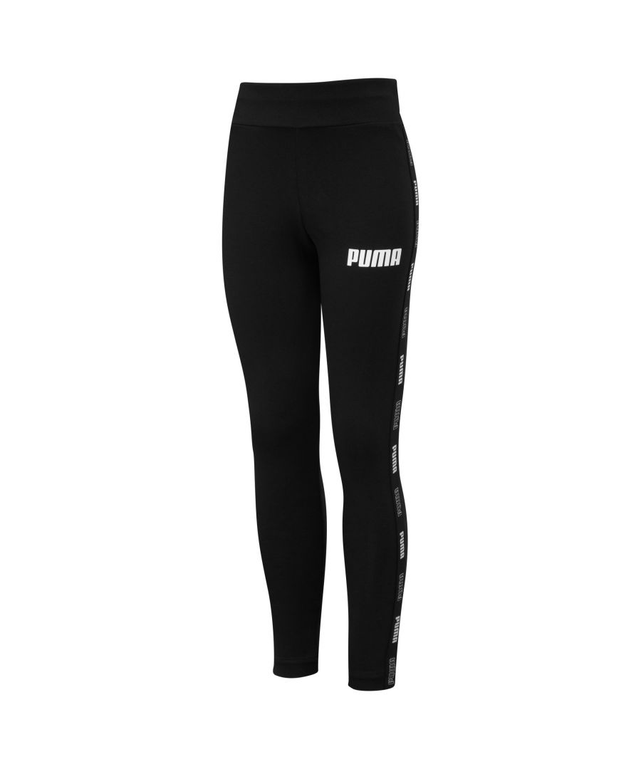 Athletic PUMA DNA meets comfy, casual style. Older kids can throw on the Tape Leggings and conquer the day the comfortable way. DETAILS Tight fitMedium risePUMA branding detailsSignature PUMA design elements