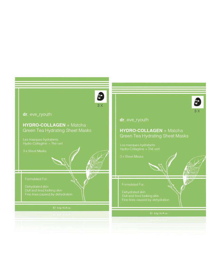 Image for 2 x Hydro-Collagen + Matcha Green Tea Hydrating Sheet Masks x 3