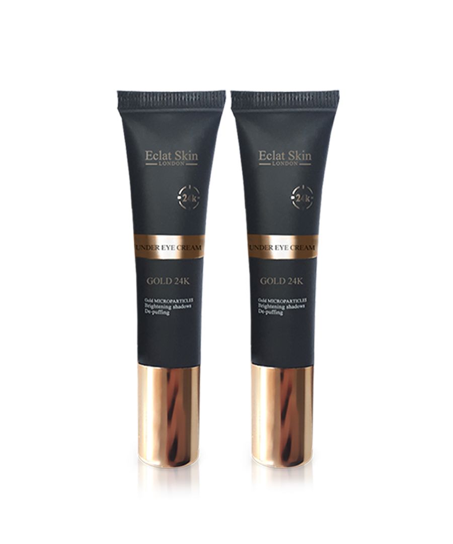 2 x GOLD 24K UNDER EYE CREAM 15ml\n\nEclat Skin London Gold 24K Under Eye Cream aims to smoothen the look of fine lines and wrinkles in the eye area. Smooth creamy texture absorbs quickly and leaves the eye area looking revitalised and soft. Activated with 24K Carat Gold and Vitamin A.\n\nKey Ingredients:\n\n24 K - CARAT GOLD\nGold has been used in skincare from Egyptian times, it is said that Cleopatra used to sleep with a gold mask. Gold is a true anti-ageing ingredient as it is anti-oxidant that protects, balances and calms the skin as well as aims to brighten and firm.\n\nMACADAMIA OIL & ARGAN OIL\nMacadamia and Argan oils are both lightweight quickly absorbing oils with great fatty acids ratio that moisturises the skin and boosts skin softness.\n\nVITAMIN-A / RETINYL PALMITATE\nRetinyl palmitate is the the ester of retinol (vitamin A) combined with palmitic acid, a saturated fatty acid. Retinyl palmitate is considered a less irritating form of retinol, and a gentler ingredient on sensitive skin. It has similar effect to Retinol that is known to be one of the best anti-ageing skincare ingredients in the world. It has an effect of repeatedly shedding the upper dermal layer forces the skin to produce new cells, this aims to boost skin renewal and smoothens the look of wrinkles.\n\nUSAGE : Squeeze pea size amount to your ring finger and gently dap around the eye area. Continue with Londonâ€™s Anti-Wrinkle Elixir Serum 24K Gold and Eclat Skin London Gold 24K Anti-Wrinkle Cream