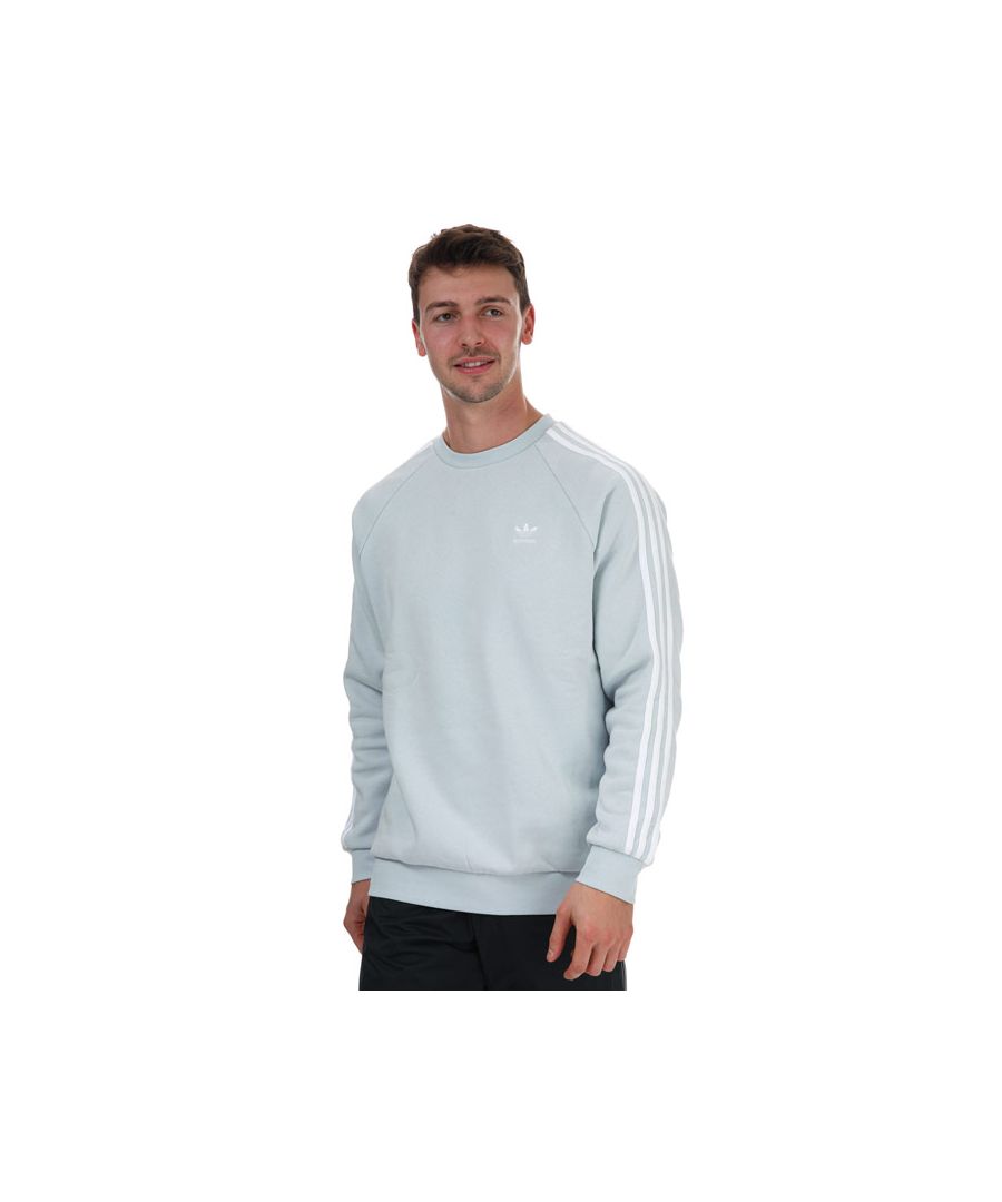 Image for Men's adidas Originals Adicolor Classics 3-Stripes Sweatshirt in Light Blue