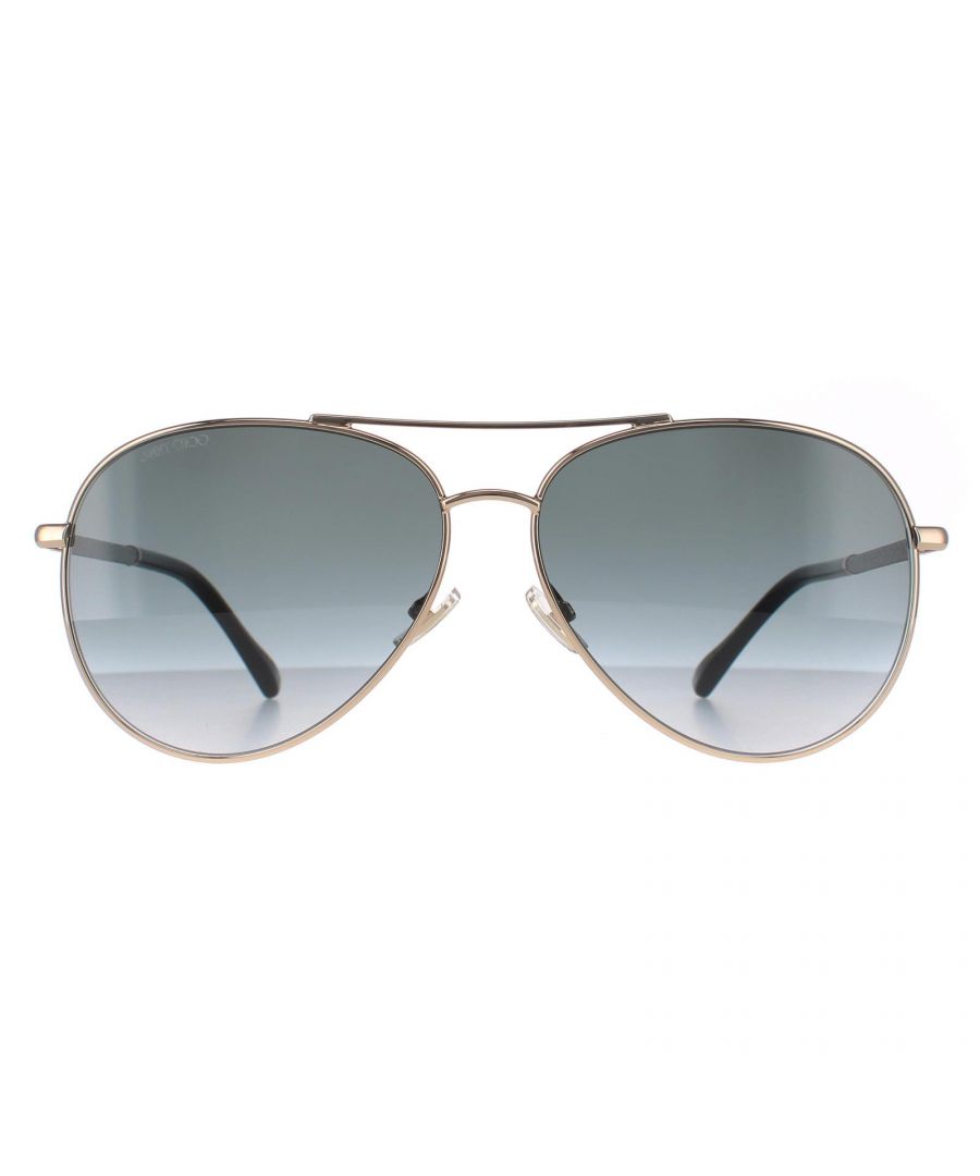 Jimmy Choo Aviator Womens Gold Black Dark Grey Gradient DEVAN/S Metal - One Size