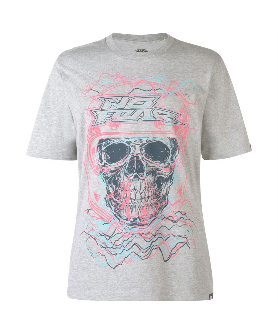 No Fear Core Graphic Mens T Shirt After dark, it’s time to swap up your style with this No Fear Core Graphic T Shirt which has a glow-in-the-dark graphic at the chest. This T-shirt then has a round neck collar with short sleeves, tonal stitching and the iconic No Fear branding that completes this T Shirt, making it a casual classic. Pair with jeans for a smart casual vibe or jogging bottoms for at home relaxing. This funky tee will become a staple for your every day options. 100% cotton. Machine washable at 40 degrees.