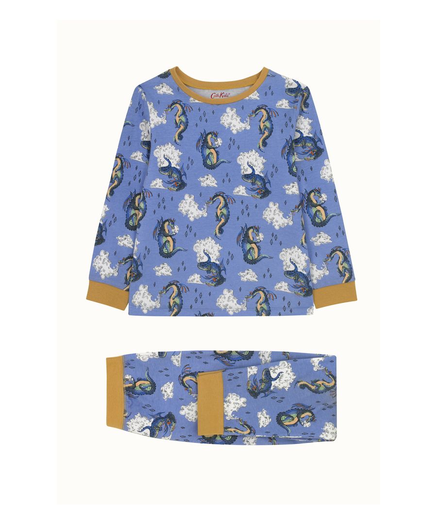 Super comfy PJs, made from 100% organic cotton jersey that's soft, breathable and machine washable. Simple, pull-on style finished with colourful contrast trims and stitching. These PJs are made with our mystical yet very friendly Peace Dragon hand-painted print. Discover our full range of playful prints to suit your little ones.