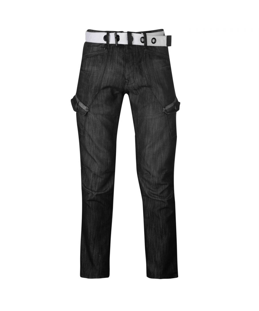 Airwalk Mens Belted Cargo Jeans 