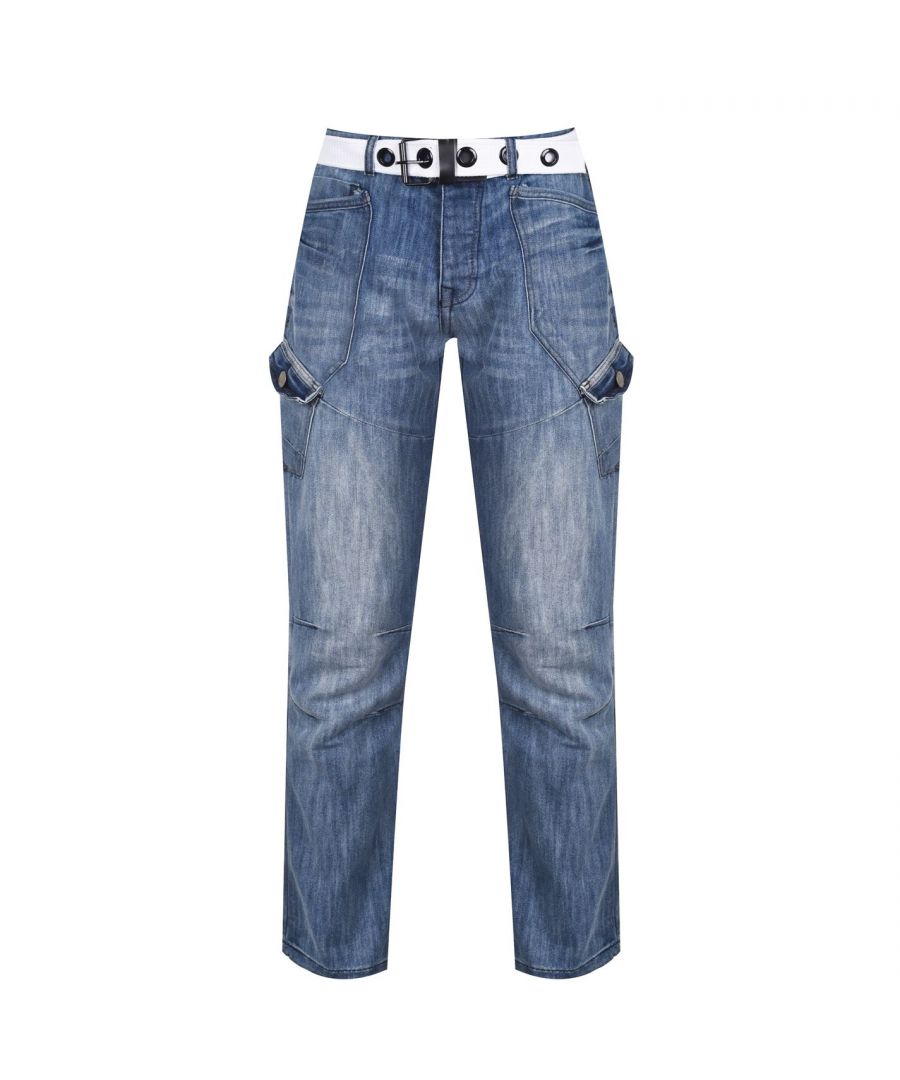 Airwalk Mens Belted Cargo Jeans 