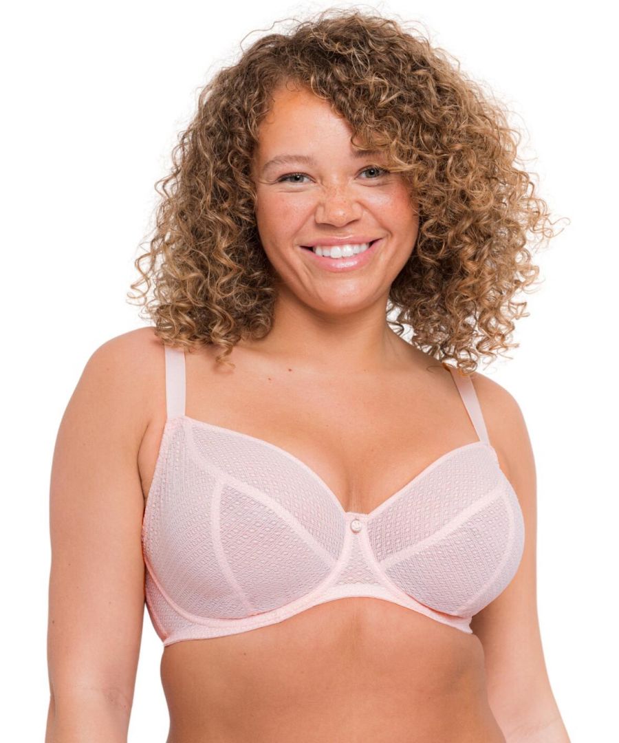 Curvy Kate Unisex Happy Boobs Balcony Bra - Soft Pink Polyamide - Size 38D