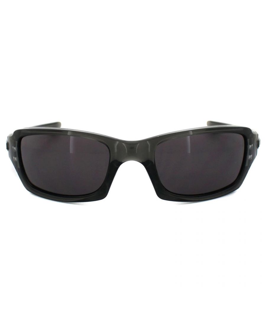 Oakley Sunglasses Fives Squared 9238-05 Grey Smoke Warm Grey are in our opinion classic design and sweeping styling make the Oakley Fives sunglasses a firm favourite. Peripheral clarity and wide vistas push the boundaries of traditional eyewear whilst bringing impact protection for the smaller - medium sized face. This is also one of the cheapest in the Oakley range which gives you the high quality of Oakley for a bargain price. This is the updated version of this model which features Unobtanium nose pads for a secure fit that increases grip with perspiration.